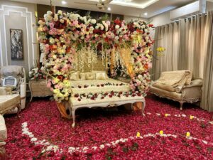 executive-floral-wedding-night-decor wedding designers, a2z events solutions, fresh flowers, event decorators