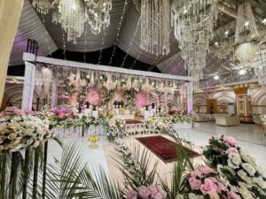 grand-stage nikkah stage, indoor stage, floral stage, grand stage