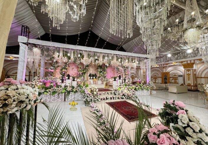 nikkah stage, indoor stage, floral stage, grand stage