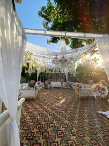 home-wedding daytime wedding, engagement event, area decor, wedding planners