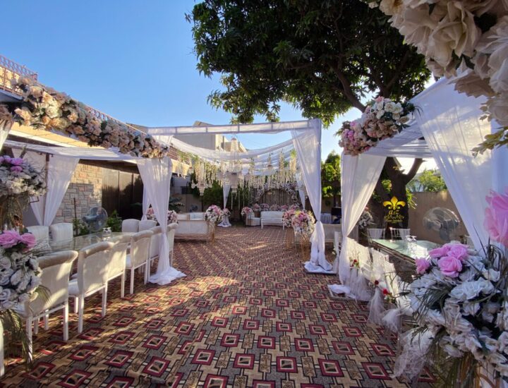 open air event, fine dining, head table decor, caterers