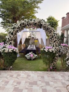 intimate-nikkah-ceremony outdoor decor, nikkah ceremony, wedding management, fine dining
