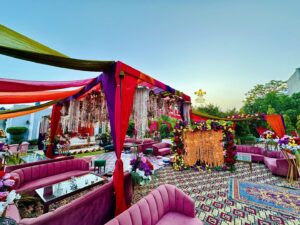 open-air-event outdoor event, multicolored, daytime mehndi, wedding management