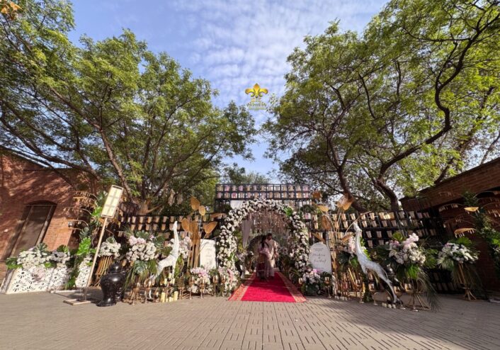 grand entrance, crystal beaded decor, event designers, selfie corner