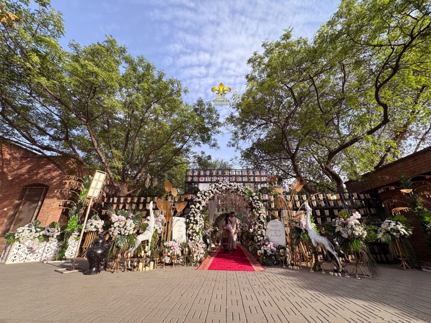 grand entrance, crystal beaded decor, event designers, selfie corner
