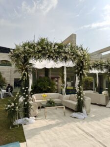 daytime-lunch arabian gazebo, events designers, events planners, carpeted stage