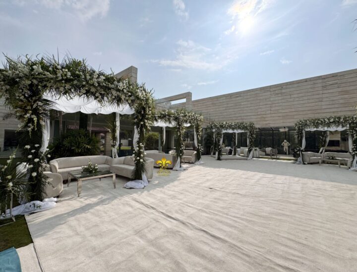 outdoor decor, caterers, wedding management, floral decor