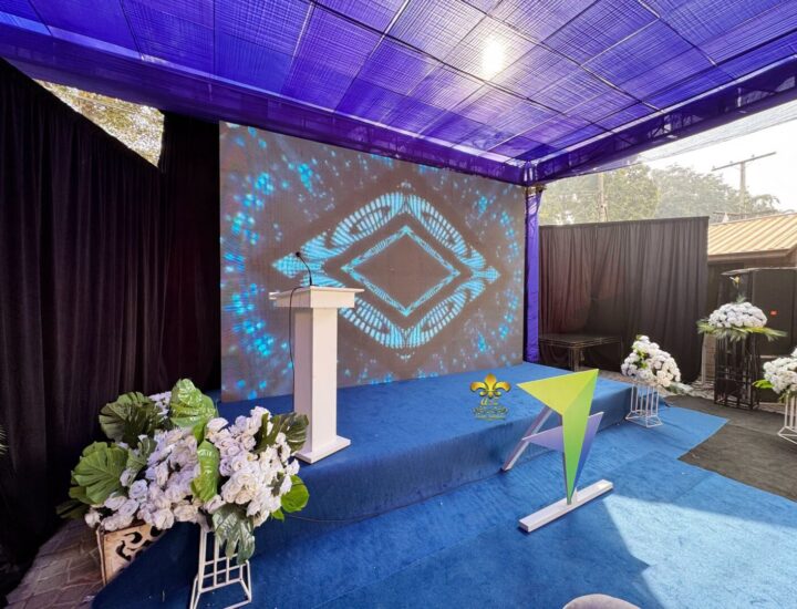 corporate stage, stage backdrop, daytime event, company event