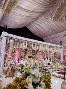 stages-designers nikkah stage, grand stage, floral backdrop, crystal backdrop