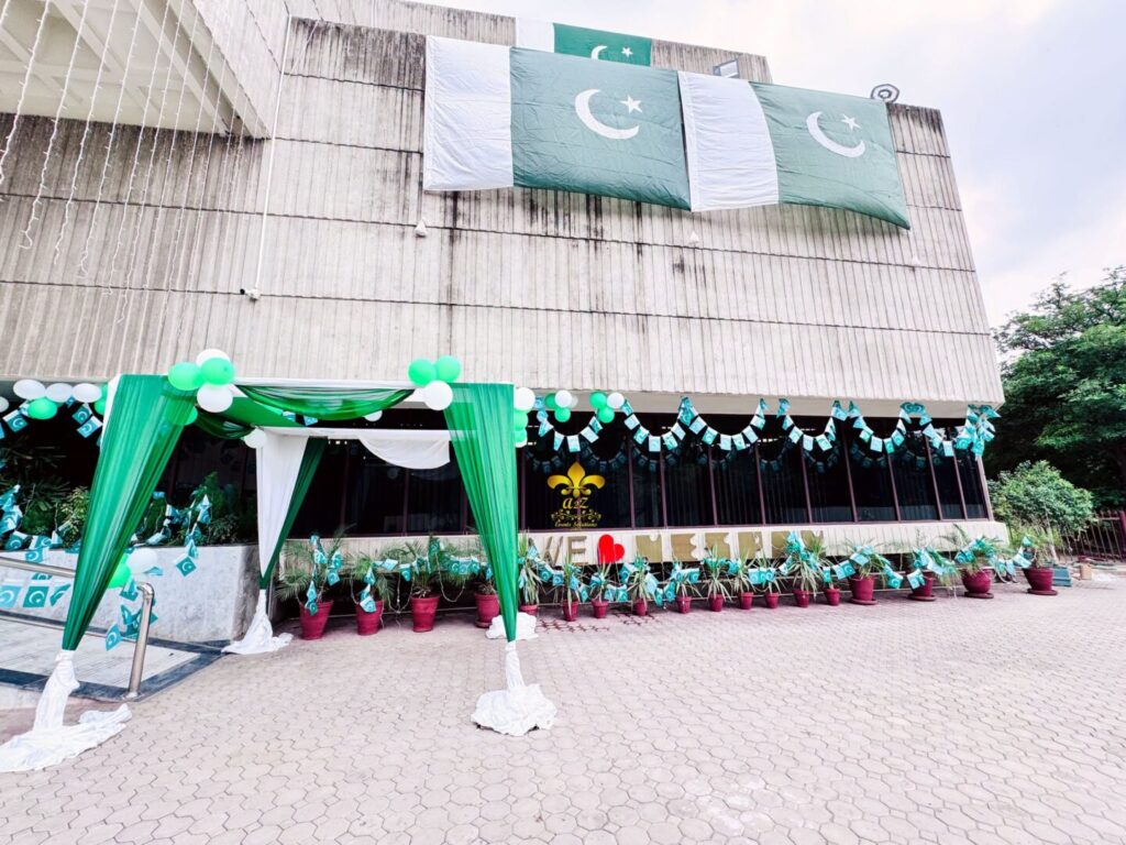 building-decor-pakistan-day building decor, flags, exterior lighting, daytime event