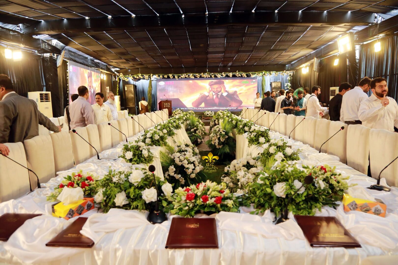 company meeting, corporate seminar, executive setup, themed decor