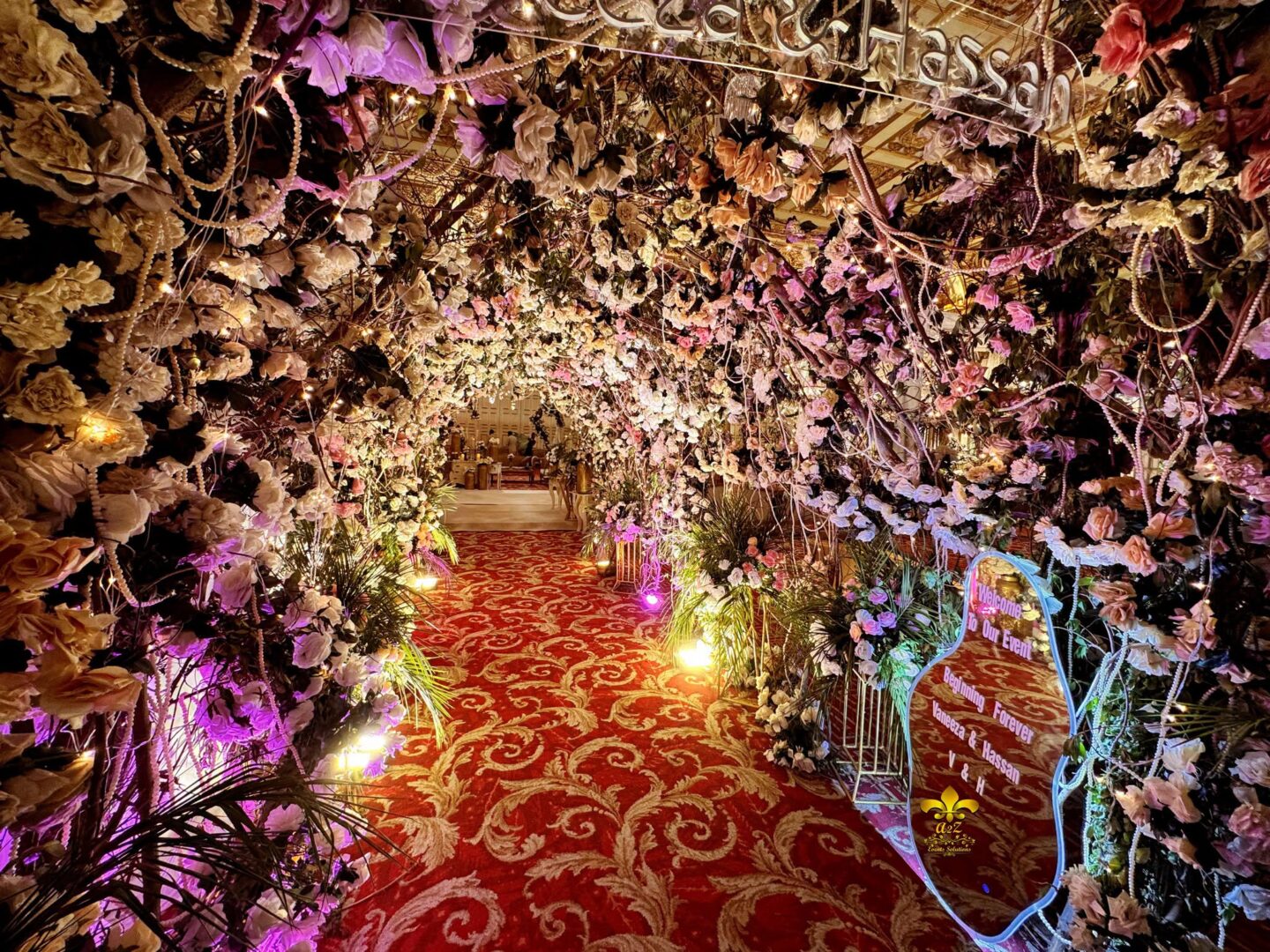 wedding management company, wedding planners, entrance tunnel, caterers