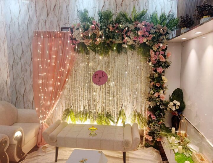 house decor, baat pakki setup, intimate event, wedding management