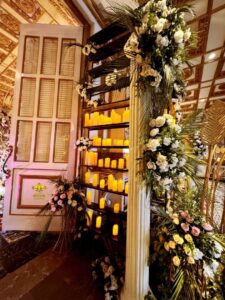 entrance setup, wedding decor, qabool hai ceremony, floral area decor