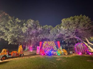 props, cutouts, photo corner, village theme