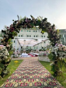 entrance-arches outdoor setup, open air decor, catering company, wedding management