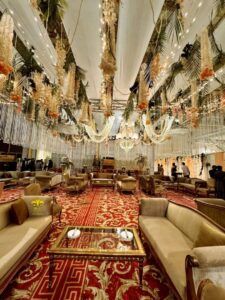 draping, hanging garden, sitting setup, event decor