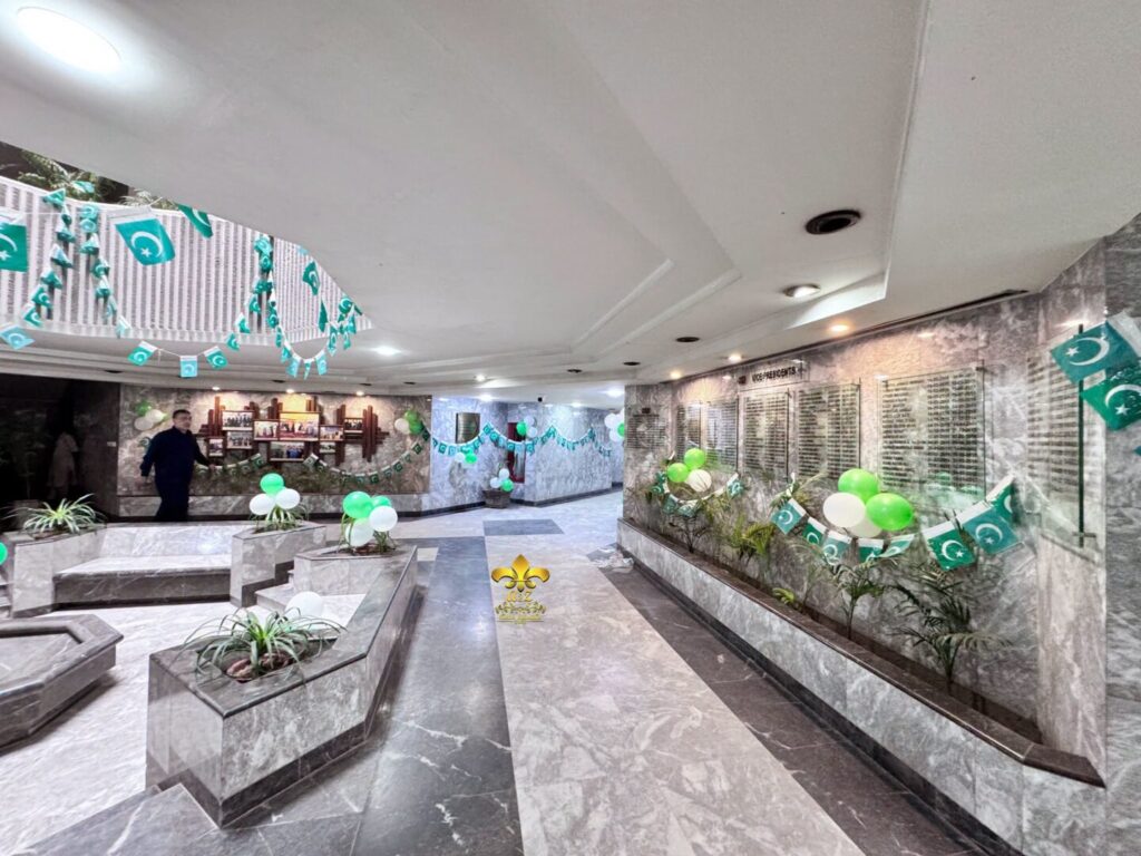 flags-themed-decorations buntings decor, green & white setup, 14 august, corporate planners