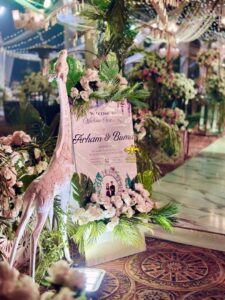 floral-welcome-board reception decor, wedding setup, canvas board, a2z events solutions