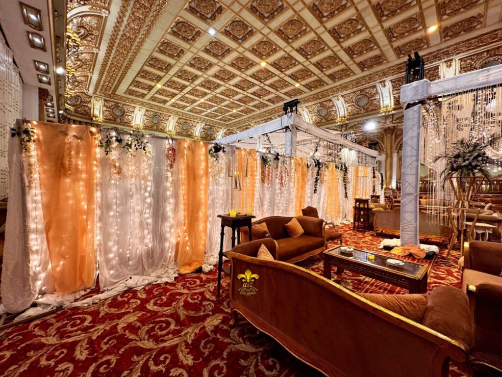 indoor-nikkah-setup wedding designers, events management company, caterers, a2z events solutions
