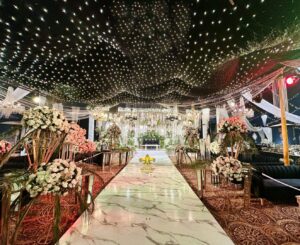 indoor-walima-setup wedding designers, a2z events solutions, floral setup, executive walima
