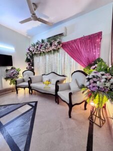 intimate setup, qabool hai decor, nikkah stage, events management
