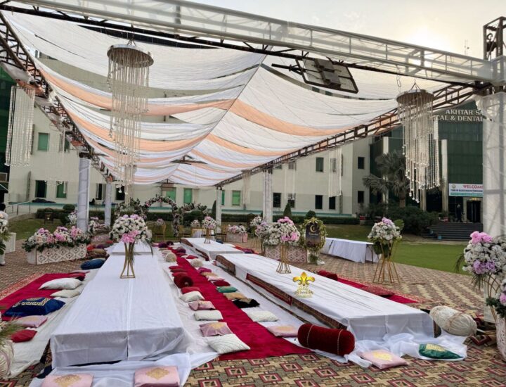 open air, get together, draping, lunch