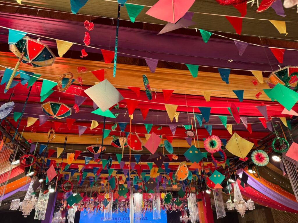 punjab-cultural-night multicolored draping, fancy hanging, events designers, a2z events solutions