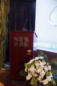 stage-decor floral decor, company event, smd screen, seminar