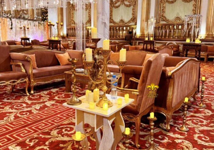 console table, executive seating, candles stand, wedding designers