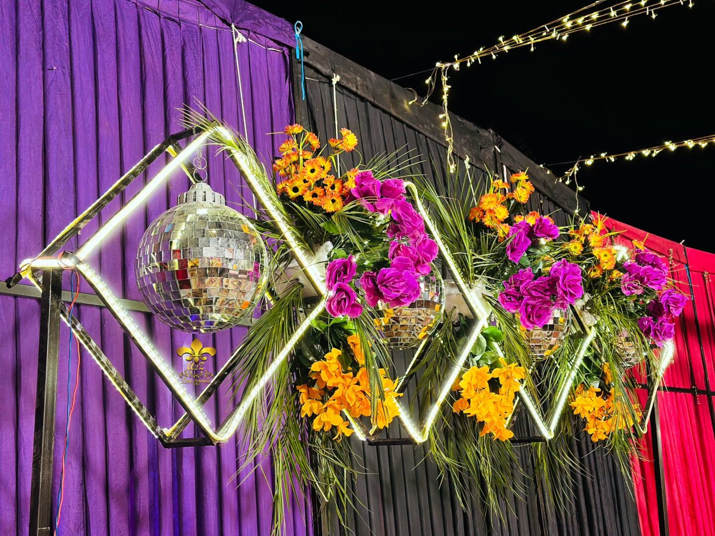 open air decor, thematic lighting, wall paneling, events management