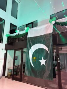 14th-august-decor indoor decorations, flag hanging, themed spotlights, corporate setup