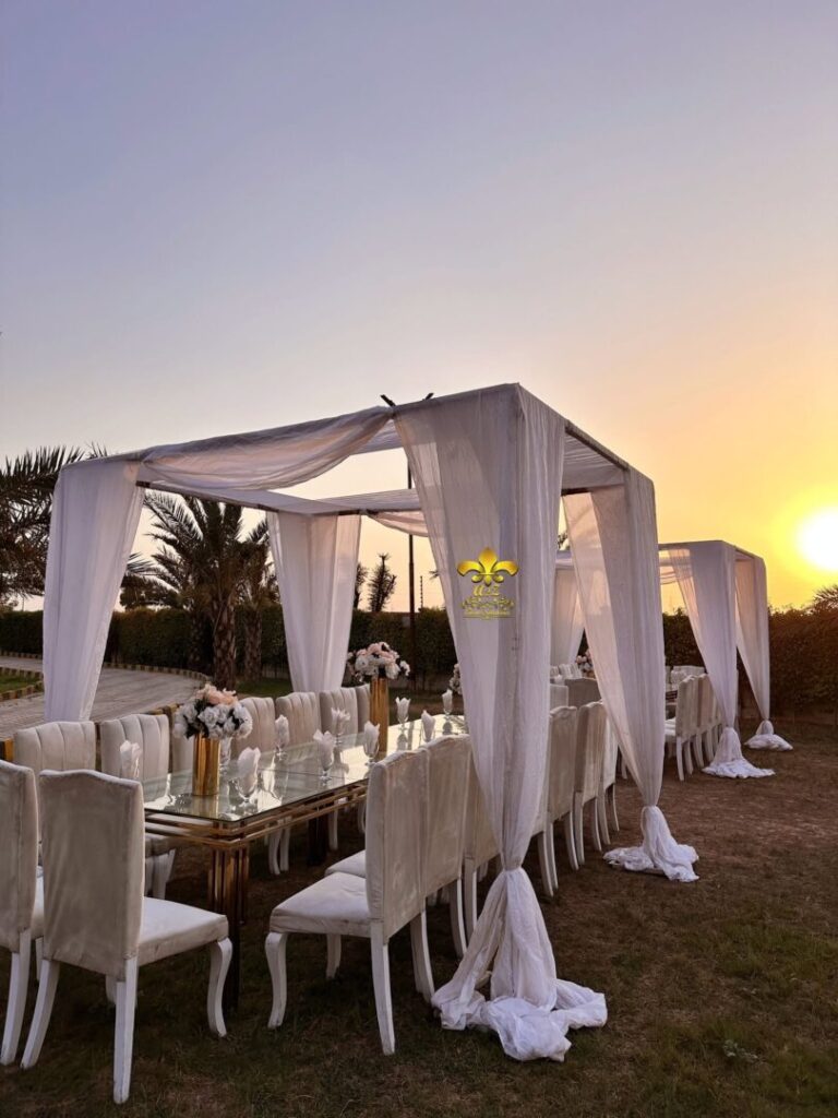 open-air-setup outdoor decor, head tables, caterers, events management