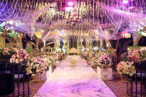 open-air-wedding-setup walkway setup, area decor, wedding designers, western theme
