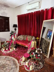 bridal-glam-setup backdrop, royal decor, baraat setup, stage
