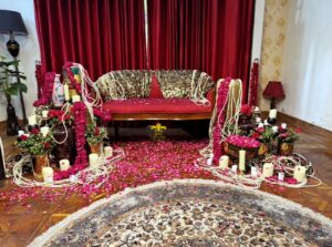 bridal-makeup-campaign indoor setup, bridal campaign, shoot set, thematic decor
