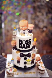 birthday cake, themed cake, boss baby cake, party cake
