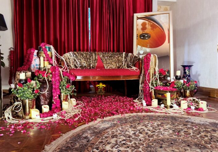 bridal shoot set, indoor decor, events planners, a2z events