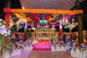indoor-setup multicolored decor, dance floor, trussing, events management