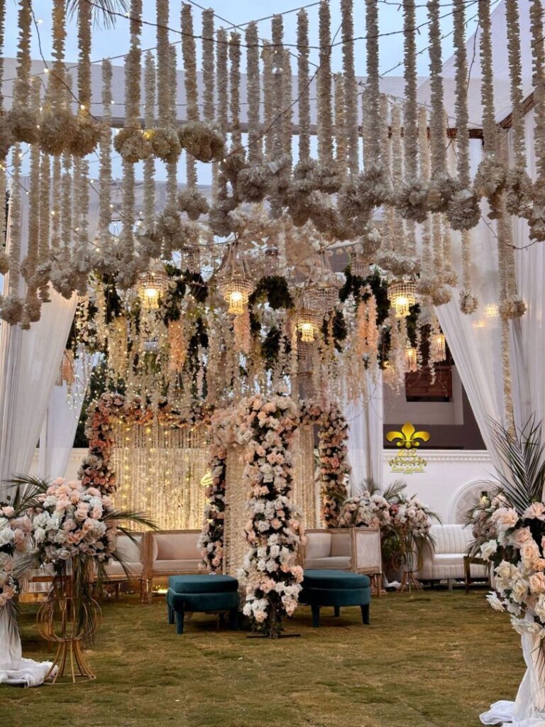 outdoor-event openair setup, western theme, white weddings, a2z events