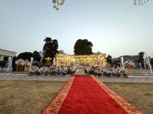 outdoor-floral-stage events management, caterers, nikkah stage, events planners