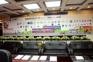 seminar-setup floral decor, flex printing, conference, multimedia
