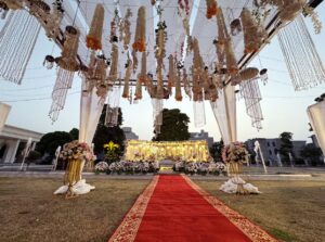 western-theme-setup open air event, daytime wedding, catering company, nikkah ceremony